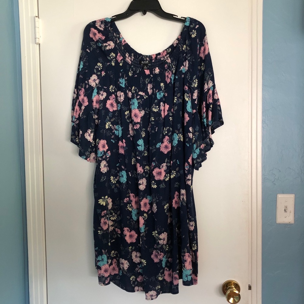 NWT a.n.a. Navy Floral Dress Size XL